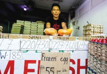 Frozen eggs are being sold at P55 per kilo, as an alternative to the rising price of regular eggs, at a store in Quezon City on Monday, Jan. 30. JIRE CARREON/ABS-CBN NEWS PHOTO