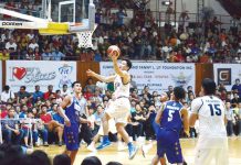 PBA All-Star Weekend in Passi pushing through Negrense Jeffrei Chan of Visayas All-Stars goes for a layup in their match against Gilas Pilipinas All-Stars in the Visayas leg of the 2018 PBA All-Stars on May 27, 2018 at the University of San Agustin Gym in Iloilo City. FILE PHOTO
