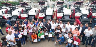 Qualified farmers’ associations and cooperatives in Capiz receive 20 combined harvesters through the Rice Competitiveness Enhancement Fund mechanization program of the national government. CAPIZ PROV’L GOV’T COMMUNICATIONS GROUP