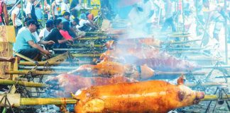 Lechon is a whole roasted adult pig that is slowly rotated over an open charcoal grill to achieve a crisp skin and succulently tender meat. Lechon from Arevalo, Iloilo City is among the best in the Philippines, according to residents there. PN FILE PHOTO