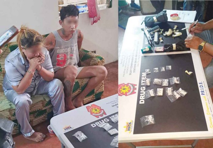 couple-shabu A couple yields P350,000 worth of suspected shabu in Silay City. The police confirmed one of them was in the “severed hands” list found last month. SILAY PNP PHOTO