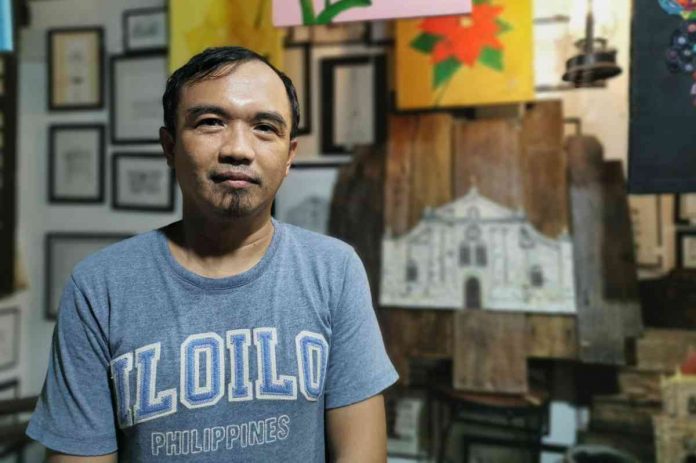 exhibit Visual artist Cristhom Selibio Setubal uses waste scraps to recreate Iloilo’s built heritage. MARICYN A. DE LOS SANTOS PHOTO