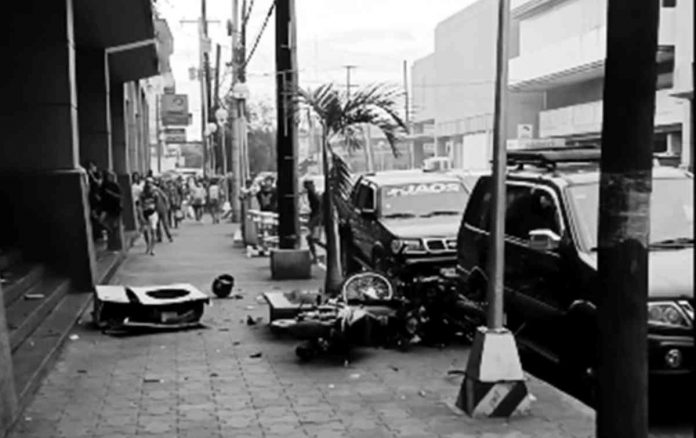 motorcycles Two motorcycles fell from a mall's second-floor car park on Saturday. SCREENGRAB FROM JOHN MAGO FB VIDEO