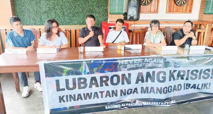 protest Progressive groups led by Bagong Alyansang Makabayan – Panay will stage protests in Iloilo City to commemorate the 37th anniversary of the EDSA People Power Revolution on Saturday, Feb. 25. Photo shows members of progressive groups during yesterday’s press conference. AJ PALCULLO/PN