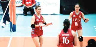 Negrense Jewel Maligmat (6) was hailed as Player of the Game in Lyceum Lady Pirates’ win over Mapua University Lady Cardinals. PHOTO COURTESY OF NCAA/GMA SPORTS