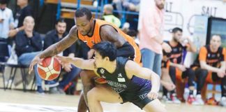 Strong Group-Philippines' JD Cagulangan attempts to steal the ball from an Al Wahda-Syria player. PHOTO COURTESY OF UAE BASKETBALL