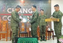 Army’s 301st Brigade gets new commander Colonel Michael Samson (2nd from right) is the new commander of Philippine Army’s 301st Infantry Brigade (303IBde), replacing Brigadier General Marion Sison (leftmost). The change of command ceremony was spearheaded by Lieutenant General Benedict Arevalo (2nf from left), commander of the Philippine Army’s 3rd Infantry Division.