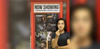 Buko juice peddler Frenchant Camino is sending hearts from Cinematheque Centre Iloilo.