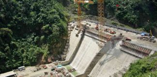 The 109-meter high dam of the Jalaur River Multi-purpose Project II is expected to be completed by December this year. Photo shows the ongoing construction of the high dam which is now 73.1 meters high. NIA-6 PHOTO