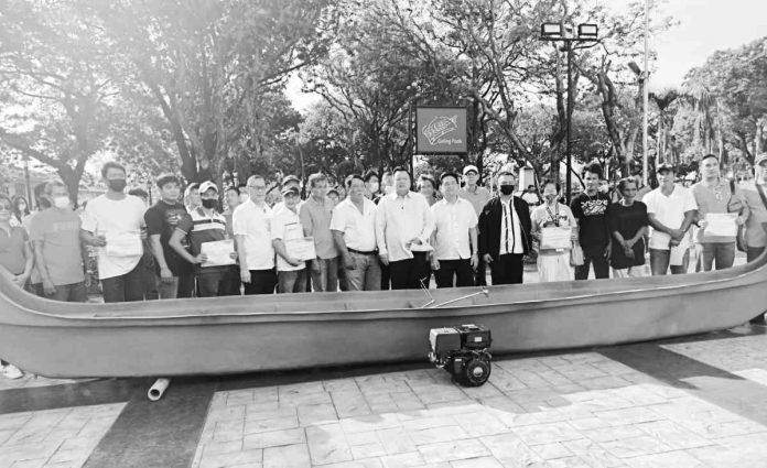 The Iloilo City Agriculturist's Office and Bureau of Fisheries and Aquatic Resources Region 6 turn over 18 fiberglass boats to fisherfolks from 10 city coastal barangays on Monday, March 13. BFAR 6 - ILOILO PROVINCIAL FISHERIES OFFICE FB PHOTO