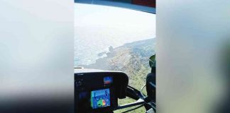 The local government of Malay, Aklan conducts an aerial inspection of oil-spill affected areas in Antique on Sunday, March 12. VIDEO SCREENGRAB FROM MALAY PNP FB