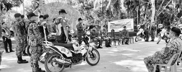 motoronda squad Police Colonel Ronaldo Palomo, director of the Iloilo Police Provincial Office, leads the launching of the Motoronda Squad at the 2nd Iloilo Provincial Mobile Force Company headquarters in Camp Jalandoni, Barangay Zerrudo, Sara, Iloilo on Saturday, March 18. IPPO PHOTO