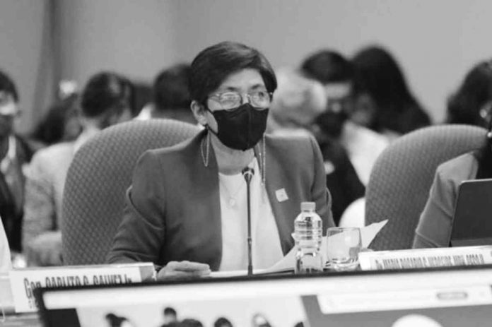 nation DOH Ma. Rosario Vergeire, officer-in-charge of the Department of Health, attends Thursday, March 9, 2023 the hybrid hearing of the Blue Ribbon Committee which is investigating, motu proprio, the non-disclosure by and/or refusal of the DOH to release the details of the vaccine procurement contracts on the pretext of a supposedly existing Non-Disclosure Agreement. PHOTO COURTESY OF VOLTAIRE DOMINGO/SENATE PRIB