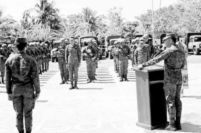 nation degamo ARMY PRESENCE. More government troops coming from six battalions were deployed to Negros Oriental on Sunday on orders of President Ferdinand Marcos Jr., who had also formed a new task force to go after the remaining suspects in the March 4 killing of former Gov. Roel Degamo. Another task force formed earlier is investigating that crime. PHOTO FROM THE AFP PUBLIC AFFAIRS OFFICE