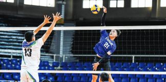 Jade Disquitado of D’Navigators-Iloilo attempts a drop shot against the defense of Imus-Ivy Tuazon Photography AJAA Spikers. PHOTO COURTESY OF SPIKERS’ TURF