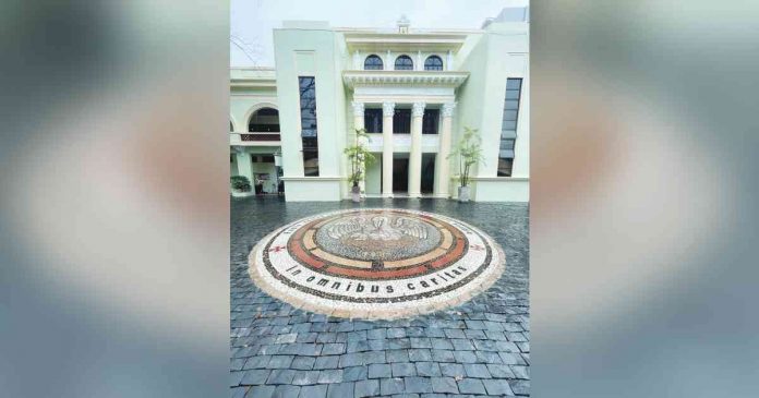 usa The Pelican Mosaic in front of the Urdaneta building symbolizes the Augustinian value of caritas or love.