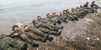 Seventeen Antique police personnel undergo reception rites for their Basic Underwater Search, Rescue and Recovery Operations Course (BUSRROC) in San Jose de Buenavista town on Tuesday, April 11. ANTIQUE PPO PNP-PRO6 FACEBOOK PAGE