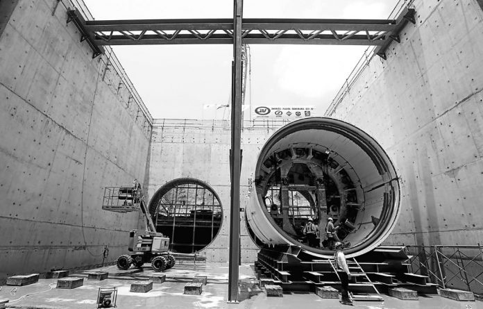 DOTr Photo shows the positioned tail body of a tunnel boring machine at a depot in Barangay Ugong, Valenzuela City for the Metro Manila subway project. NIÑO JESUS ORBETA/PHILIPPINE DAILY INQUIRER PHOTO