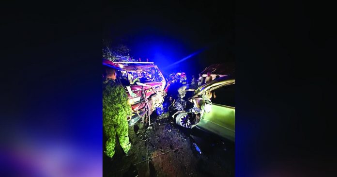 NegOcc VA (1)_superimposed A vehicular collision left one person dead and two others injured in Murcia, Negros Occidental, on Tuesday night, April 25. CHAMBER VOLUNTEER FIRE BRIGADE