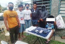 Technician falls in Oton drug sting Drug suspect Jovan Roy “Nonoy” Jose (sitting, right) yielded P170,000 worth of suspected shabu in a drug buy-bust operation in Barangay Abilay Norte, Oton, Iloilo on Sunday, April 2. OTON POLICE STATION PHOTO