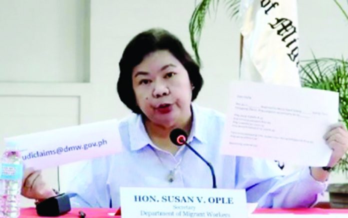 ople_resized “We are now at the final stages of closing this most trying issue,” says Secretary Susan Ople of the Department of Migrant Workers.
