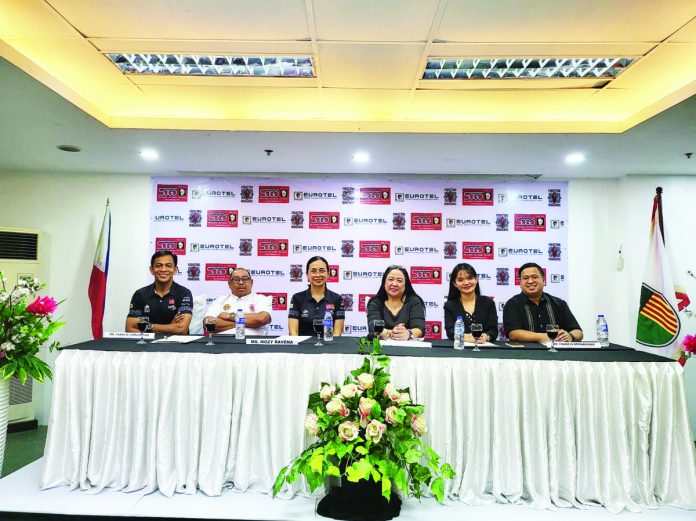 Eurotel_-_Hotel_Sogo_resized The University of the Philippines women's volleyball team (UPWVT) and Global Comfort Group Corporation (GCGC) held a joint press conference to announce their partnership at the Eurotel Vivaldi. Photo shows (from left) coach Shaq Delos Santos; Dean Francis Carlos Diaz, chairman of the Board of Trustees of UP CHK Foundation Inc.; UPWVT team consultant Mozzy Ravena; GCGC Corporate Marketing Manager Sue Geminiano; Eurotel Ads and Promo Manager Mariel Quinto; and Hotel Sogo Ads and Promo Manager Francis Bernardino.