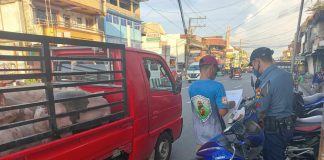 The Kalibo Municipal Police Station, together with the Department of Agriculture-Kalibo and barangay officials, established border checkpoints to prevent the entry of pork and pork products. KALIBO MUNICIPAL POLICE STATION