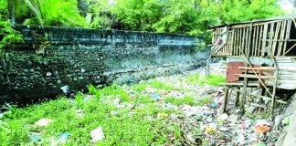 A P10,000 cash aid will be given to each informal settler family affected by the rehabilitation of the Mambulok Creek in Bacolod City. Photo shows a section of the creek last week in Barangay 2 before the clearing. AKSYON RADYO BACOLOD