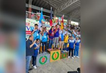 The Department of Education (DepEd) Region 6 awards the winning delegation for the regular games secondary level of the Western Visayas Regional Athletic Association Meet held in Aklan on April 30. RAMIR UYTICO FB PAGE PHOTO