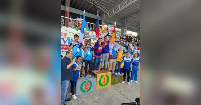 The Department of Education (DepEd) Region 6 awards the winning delegation for the regular games secondary level of the Western Visayas Regional Athletic Association Meet held in Aklan on April 30. RAMIR UYTICO FB PAGE PHOTO