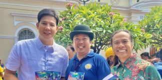 Roxas City Mayor Ronnie Dadivas, ‘Hangaway’ author Bryan Mari Argos, and writer Peter Solis Nery sharing a “hangaway kag higante” moment amidst KAADLAWAN, the 72nd anniversary of Roxas City.