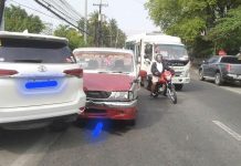 A public utility jeepney collided with a private vehicle on Avanzeña St., Molo, Iloilo City on Thursday, May 18. ILOILO CITY PSTMO PHOTO
