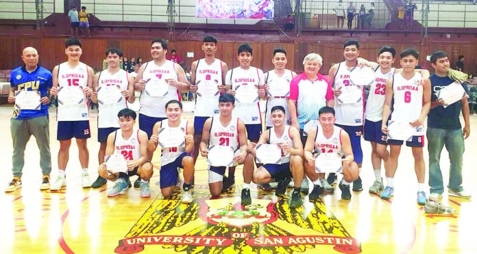 Members of ILOPRISAA men’s tertiary basketball team. PHOTO COURTESY OF CPU GOLDEN LIONS
