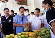President Ferdinand Marcos Jr. checks products during the launching of Kadiwa ng Pangulo at San Jose del Monte, Bulacan. ALFRED FRIAS/PNA PHOTO