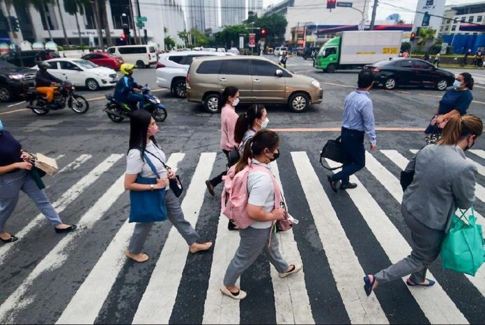 unemployment_rate.JPG_resized The quality of jobs in the Philippines has improved as seen in the reduction of underemployment in March this year. Photo shows office workers walking at a crossing in Makati City. MARK DEMAYO/ABS-CBN NEWS FILE PHOTO