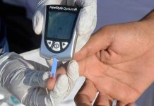 More than 100 million people in India diabetic A nurse collects a blood sample using a glucometer at a free diabetic health check-up camp in India. GETTY IMAGES