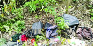Soldiers of the Philippine Army’s 61st Infantry Battalion seized a .45 pistol, ammunition, a detonator for an anti-personnel mine, backpacks, medical kits, and three hammocks from the encounter site in Sitio Talibong, Barangay Carara-an, Leon, Iloilo. 61IB PHOTO