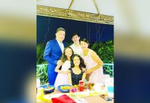 Socrates “Sonny” Alvaro, cluster general manager of Food and Beverage for Megaworld Hotels and Resorts, with children Owen, Bella, and Ellie in black, with wife Weng