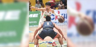 Bacolodnon Jeramer Cabanag, playing for Caloocan Batang Kankaloo, breaks the hearts of Negros Muscovados with a game-winning triple. MPBL PHOTO
