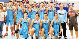 Members of Western Visayas’ secondary boys basketball team, represented by Hua Siong College of Iloilo Red Phoenix. PHOTO COURTESY OF VINCENT CONLU