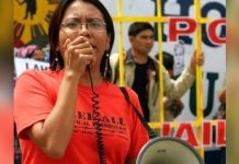“We demand a stop to these incessant violations of International Humanitarian Law and call on the Commission on Human Rights to conduct a thoroughgoing investigation,” says Cristina “Tinay” Palabay, secretary general of Karapatan. Photo from her Facebook page