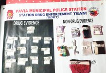 Nearly P.5M ‘shabu’ seized from Pavia couple Officers of the Pavia police station confiscated 14 sachets of suspected shabu from live-in partners Sandro “Doge” Jor and Minda Manreal in a drug buy-bust operation in Barangay Jibao-an, Pavia, Iloilo on Thursday morning, June 8. IPPO PHOTO