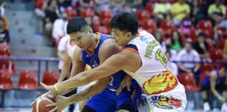 Tzaldy John Rangel saw action once for the national men’s basketball team in the 2023 FIBA World Cup Asian Qualifiers where he had two assists and one rebound in six minutes before being released back to the Road Warriors. PBA PHOTO