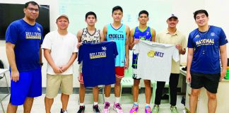 Hua Siong College of Iloilo Red Phoenix standouts Thomas Pillado, Ricky Murillo, Matt Laurence Acosta, and Roy Malaga have formalized their commitment to National University Bullpups on Monday. PHOTO COURTESY OF VINCENT CONLU