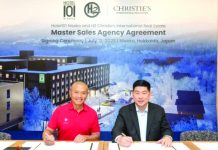 DoubleDragon’s Hotel101 names sales agent for Japan project DoubleDragon chairman Edgar “Injap” Sia II (right) and H2 Christie’s International Real Estate co-chief executive officer Michael Chen (left) sign the Exclusive Master Sales Agency Agreement on Wednesday, July 12.