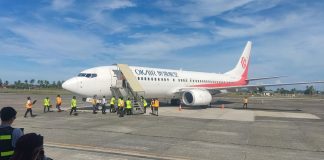 The Kalibo International Airport welcomed an aircraft from Chengdu Tianfu International Airport in China on its maiden flight on Saturday, July 1. MJ DELOS SANTOS