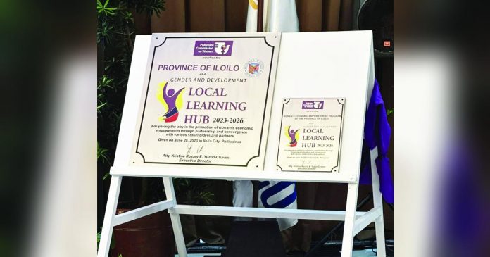PCW_superimposed Iloilo Province and its Women’s Economic Empowerment Program were recertiofied by the Philippine Women Commission as Gender and Development Local Learning Hubs for 2023-2026. MARIO NILLOS & NC BELLOGA VIA BALITA HALIN SA KAPITOLYO