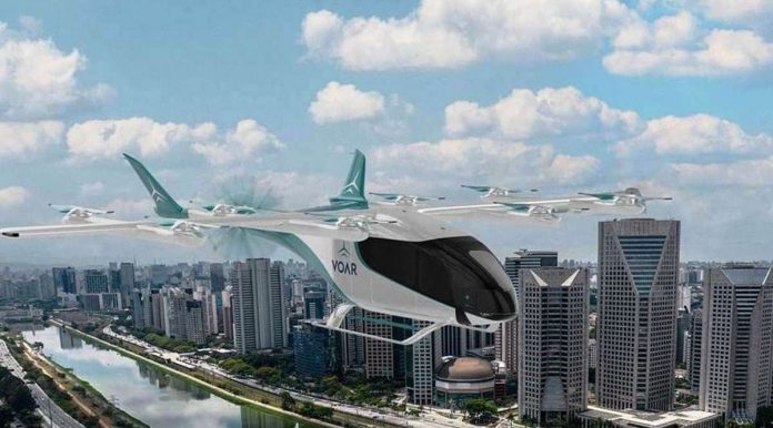 brazil_resized This is a digital photo of the type of electric vertical take-off and landing (eVTOL) aircraft that Brazilian company Embraer plans to build. EVE AIR MOBILITY PHOTO