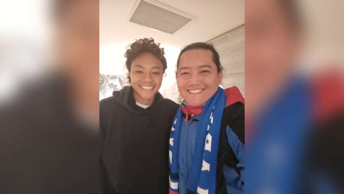 ilonggo Ilonggo football coach Luke Trasporto (right) with Filipinas star Sarina Bolden. PHOTO FROM LUKE TRASPORTO’S FACEBOOK PAGE