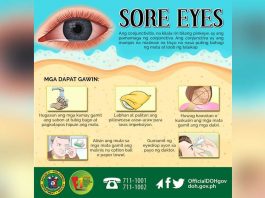 The Iloilo City Health Office is urging residents to follow health protocols to avoid contracting sore eyes. DOH PHOTO